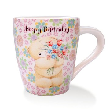 花朵粉彩色馬克杯-祝你生日快樂【Hallmark-ForeverFriends禮品】