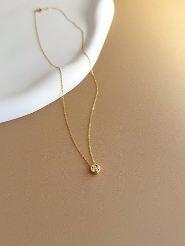 【精緻禮盒】花形鋯石側鏤空項鍊－窗外的花 #輕珠寶 可愛