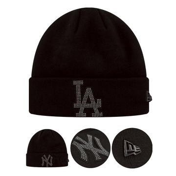 NEW ERA 鑲釘毛帽 洋基 道奇 卯丁 鐵牌 STUDDED DARK 90S BEANIE 黑 毛帽 【TCC】