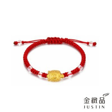 金緻品 黃金紅繩手鍊 福氣長壽龜 0.28錢