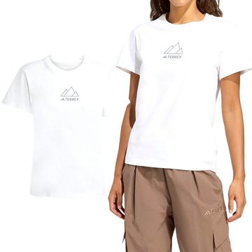 Adidas W Athlete 女款 白色 圖案 訓練 運動 休閒 短袖 JM6365