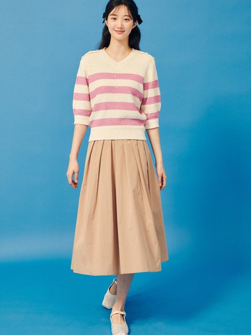 Glitter Back Elastic Band Flare Skirt (GP5P0SKP11)