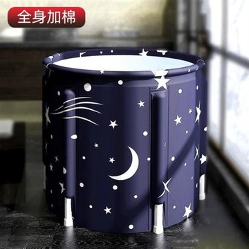 布藝折疊泡澡桶兒童成人洗澡桶六層夾棉浴桶家用加厚免充氣沐浴桶