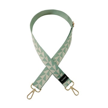 KINAZ 三角幾何品牌質感寬版背帶-抹茶千層-帶我走系列
