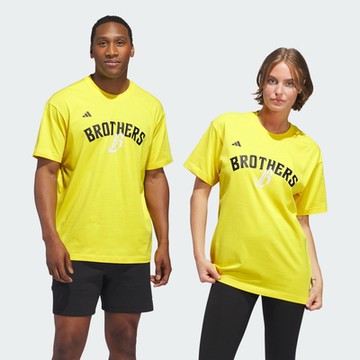 ADIDAS 愛迪達 阿迪達斯 男女短袖上衣-黃色 CTBC BROS BB T-JL6221