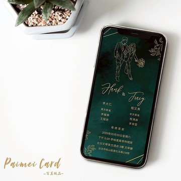 插畫風電子喜帖/翡翠莊園(提供多種繪製風格與報價