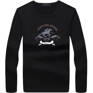 保羅t恤圓領純棉打底衫春秋季衛衣潮流加絨印花長袖名牌男裝t恤潮