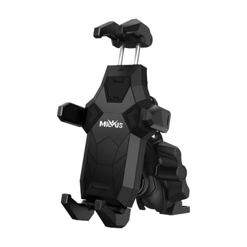 【山水之寶】MILVUS 機車手機架 後視鏡座後照鏡 歪嘴球頭款 減震機車手機架 黑色 ME30 機車車架