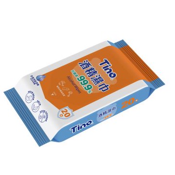 Tino 酒精濕巾 抑菌濕紙巾 (20抽x4包)