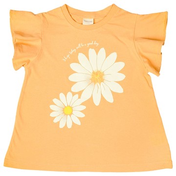 akachan honpo - 短袖T恤-立體造型-橘色