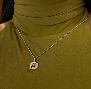Dior CD鍍金簡約圓形水鑽頸鏈項鏈 日本中古Vintage 情人節禮物