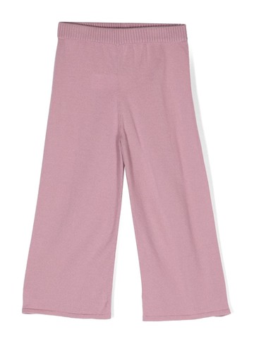 Simonetta - elasticated-waist wide-leg trousers - kids - Virgin Wool - 10 yrs - Pink