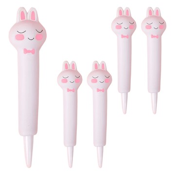 捏捏樂紓壓筆 0.5mm中性筆  小白兔 白色  5支