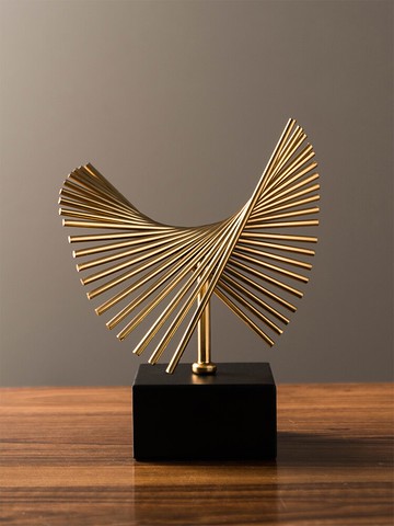 歐式輕奢金屬擺件現代客廳電視柜桌面抽象創意工藝家居裝飾品擺設