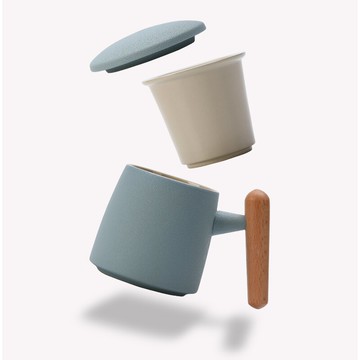 陶瓷茶杯個人專用辦公室家用功夫泡茶分離杯可定制logo主人杯單杯