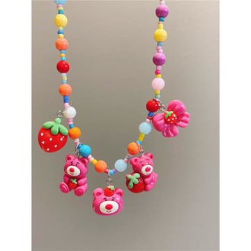 兒童配飾女童卡通公主串珠項鏈小女孩艾莎庫洛米吊墜頸鏈寶寶首飾