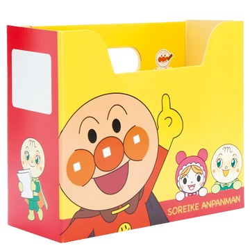 Sun-star 橫立式紙盒文件收納夾  麵包超人 黃色  1個