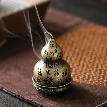 ✨臺灣出貨✨百福葫蘆香爐中式香薰盤室內香沉家用香爐鵝梨帳中香檀香香薰爐