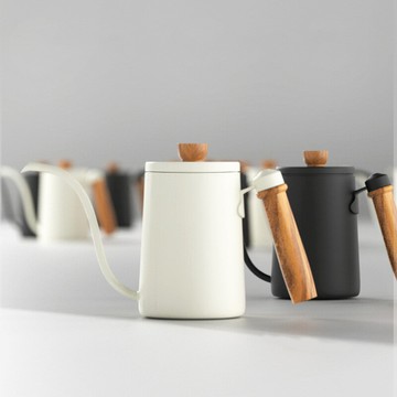 優樂悅~斯啡 咖啡手沖壺實木手柄細口天鵝頸壺咖啡器具滴濾咖啡壺600ml手沖壺 茶壺
