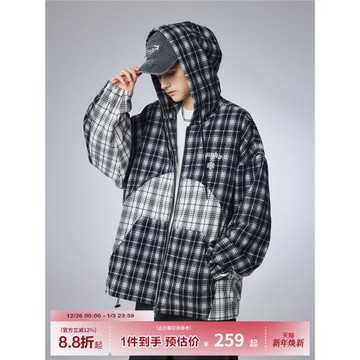GUUKA&CBC街舞聯名格子夾克男春季新款潮 青少年復古嘻哈外套寬松