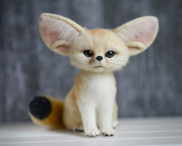 毛氈耳廓狐玩具，收藏玩具沙漠動物