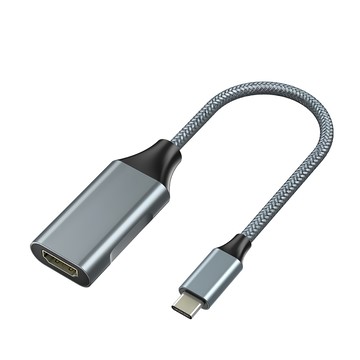 Type-C to HDMI 尼龍轉接線 Mac筆電4K高清投影線 筆電連接顯示線  1個  深空灰