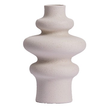 KUIBAO 快豹生活 磨砂素胚花瓶  米白色  21 x 12.6cm