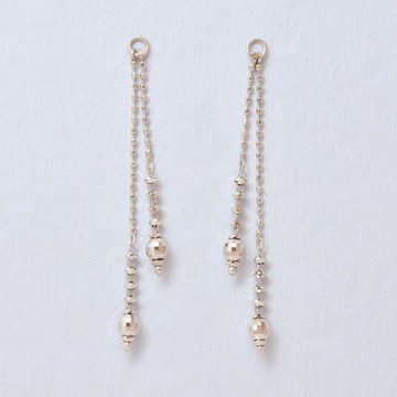 【Palette】 雙鏡面耳環墜飾 (10K 白金)