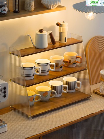 杯子收納置物架桌面放水杯收藏架餐桌吧臺家用茶杯架雙層瀝水杯架/架子/置物架/收納架/儲物架/茶具架/茶杯架