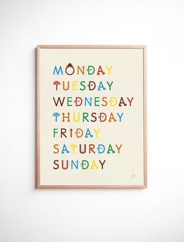 Elisabeth Dunker -瑞典藝術家設計海報 WEEKDAYS POSTER(30X40c
