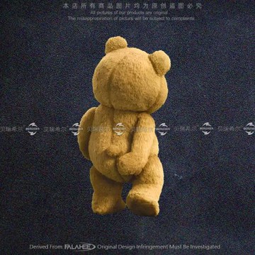 反光車貼TED毛絨泰迪熊可愛撓屁屁車身玻璃個性裝飾行李機箱貼紙