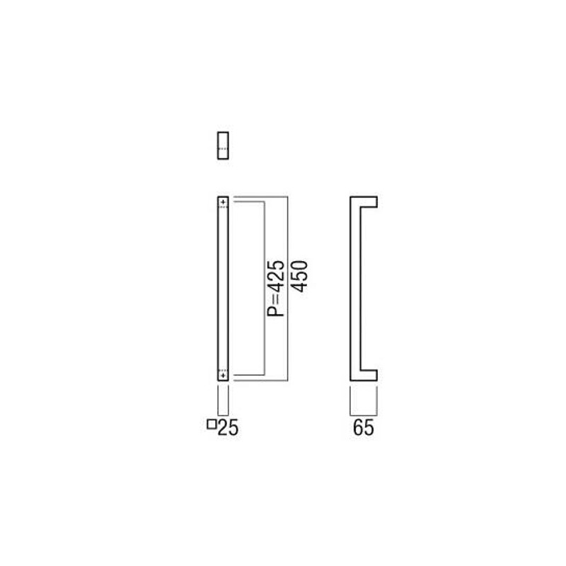 ユニオンドアハンドル 押し棒タイプ 品番：G1171-01-001-L450 (直送品