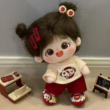 難哄棉花娃娃 難哄裸娃 棉花娃娃裸娃20cm 棉花娃娃正版公仔送娃衣20cm可換裝人形毛絨玩具 20cm棉花娃娃 裸娃