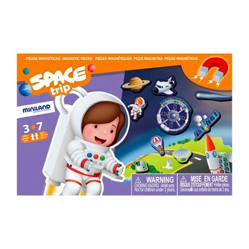Miniland 太空歷險磁鐵遊戲板 多種配件組合 強力吸磁  1盒  17片