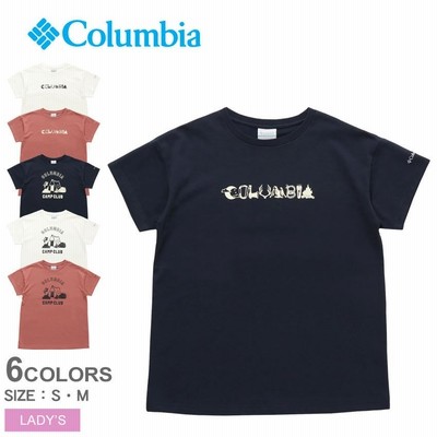 Columbia Ss Tシャツ レディース ホワイト ネイビー トップス ウェア ウエア 半袖 Pl37 通販 Lineポイント最大get Lineショッピング