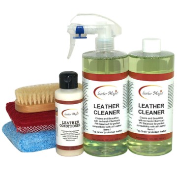 皮革魔法師-【防水真皮】居家沙發潔淨雙效重量組