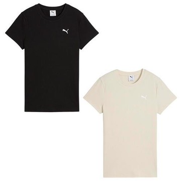 Puma 短袖上衣 女裝 歐規 黑/米白【運動世界】68502101/68502187