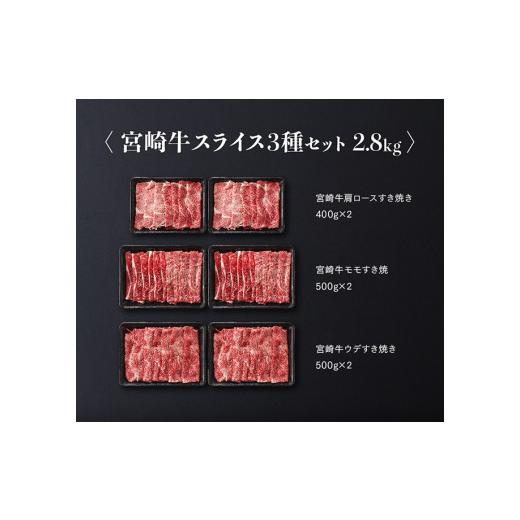 ふるさと納税 宮崎県 川南町 ※令和6年2月より順次発送※ 宮崎牛 スライス 3種セット 2.8kg （肩ロース・モモ・ウデ） すき焼き 肉 牛 牛肉 スキヤキ しゃぶし…