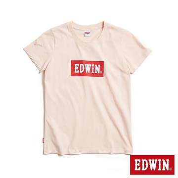 EDWIN 女款 音樂紅印花短袖T恤(淡粉紅)