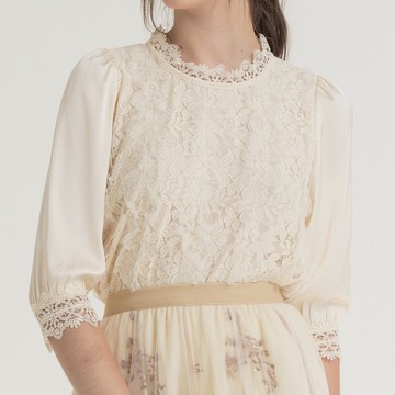 維多莉亞蕾絲紗上衣   杏