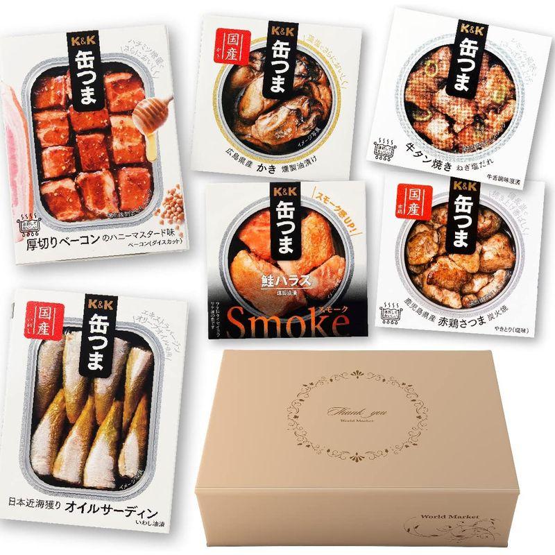 缶つま 売上 TOP 人気 6種 セット オリジナル ギフトBOX 付き 缶詰 高級 おつまみ つまみ 惣菜 おかず 6缶 詰め合わせ セ