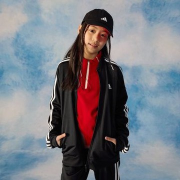 【adidas 愛迪達】 ESSENTIALS 3-STRIPES 運動套裝 長袖/長褲 童裝 IC0112