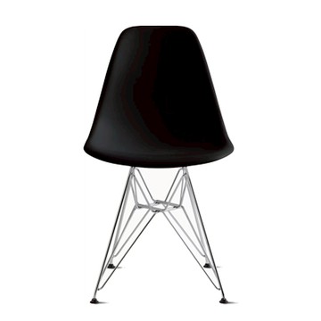 Eames DSR 單椅（鉻金屬腳、深邃黑）