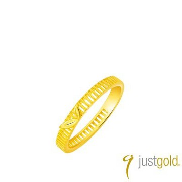 【Just Gold 鎮金店】良緣．竹夢-黃金對戒 (窄版)
