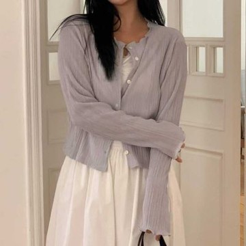 正韓外套 冰絲百褶小外套SOE1034-創翊韓都