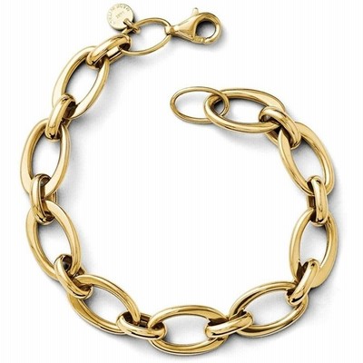 Leslie's 14K イエローゴールド 光沢仕上げ リンクブレスレット　並行輸入品