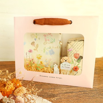 開窗橫式寬底大禮物紙袋 (2色) SBG-368 禮品袋 包裝袋 交換禮物