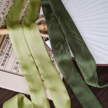 云深霧淺 小楊柳 2米加長綢緞漢服發帶長絲巾綠腰帶古風頭飾發飾