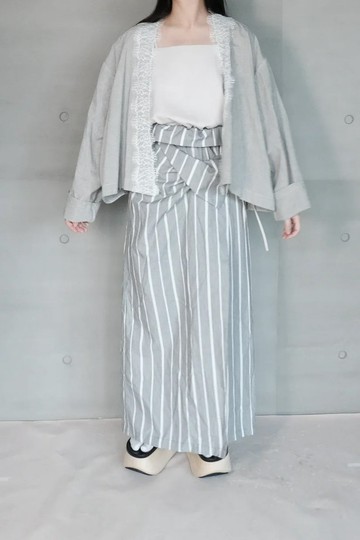蕾絲拼接開襟外套
