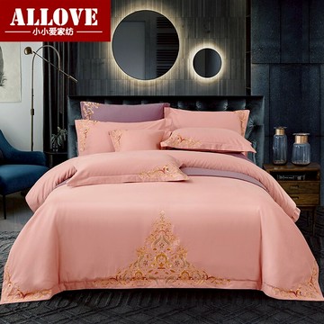 歐美式加厚純棉民族風床上用品四件套婚慶結婚全棉布磨毛刺繡被套